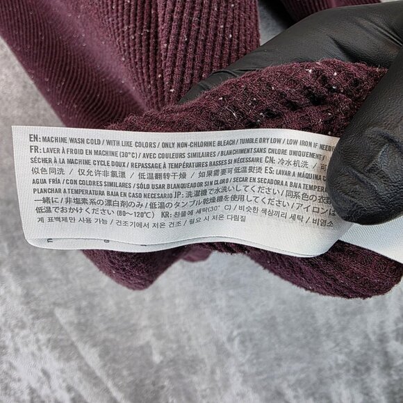 Abercrombie & Fitch Muscle Shirt Mens Size L Burgundy Thermal Waffle Henley Y2K - Picture 9 of 10